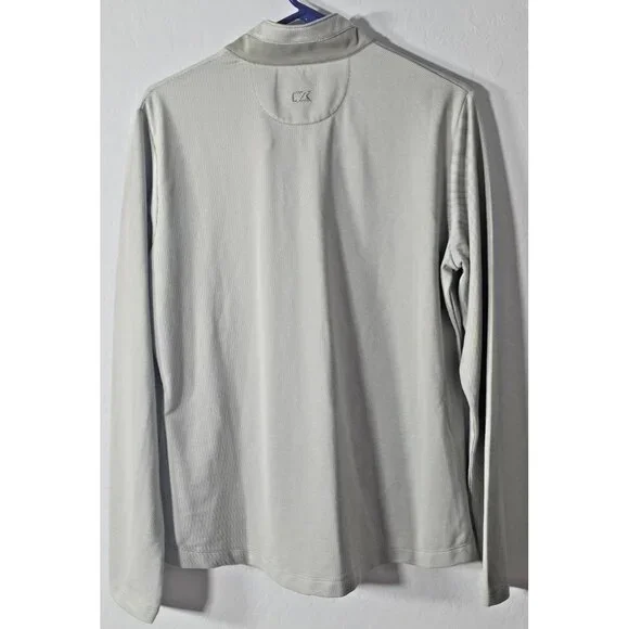 Cutter & Buck CB DryTec Men’s XL Snap Polo Gray Brown Stripe UV Quick-Dry - Picture 11 of 16